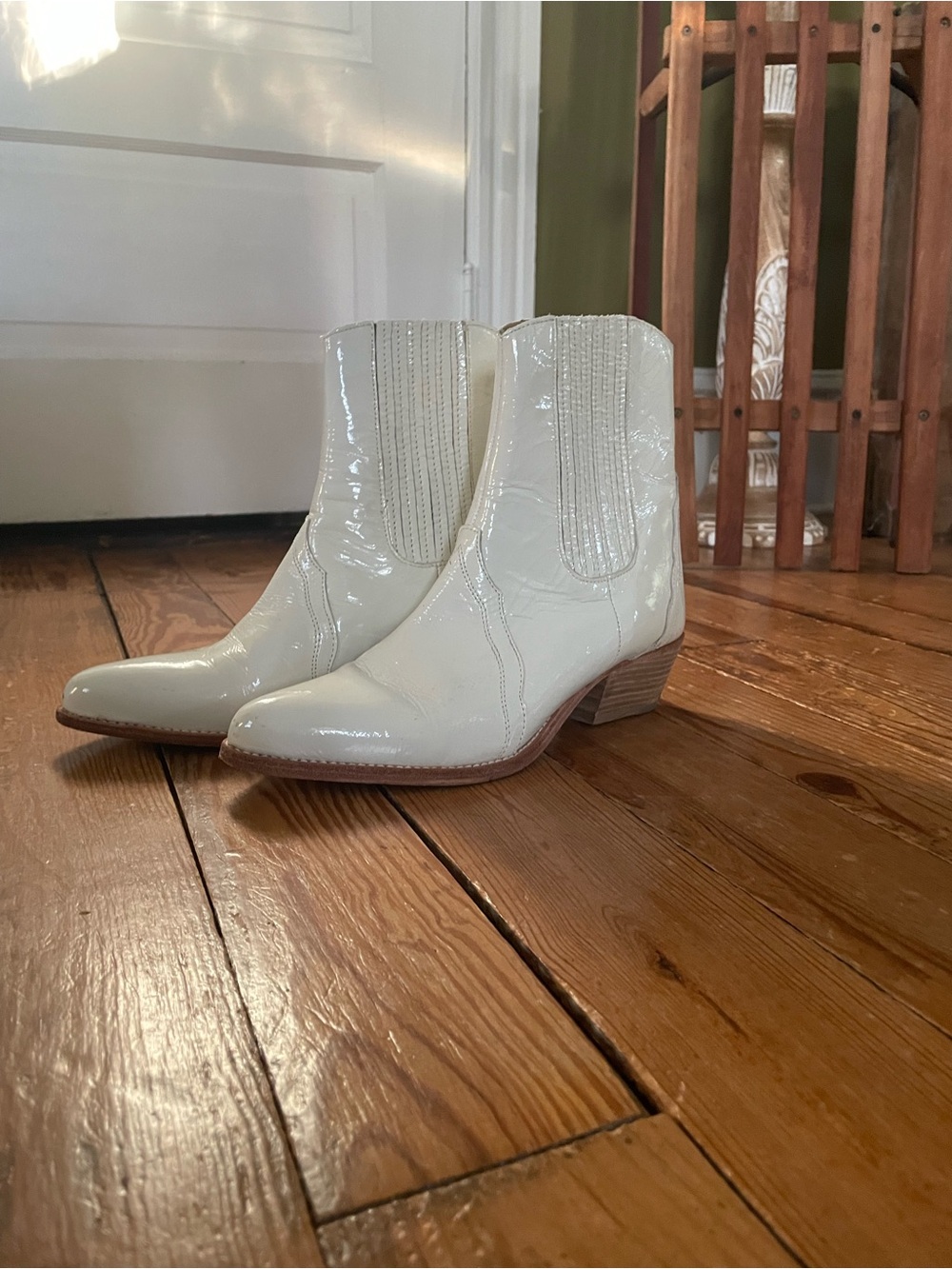 Free People Patent Cowboy Short Boots